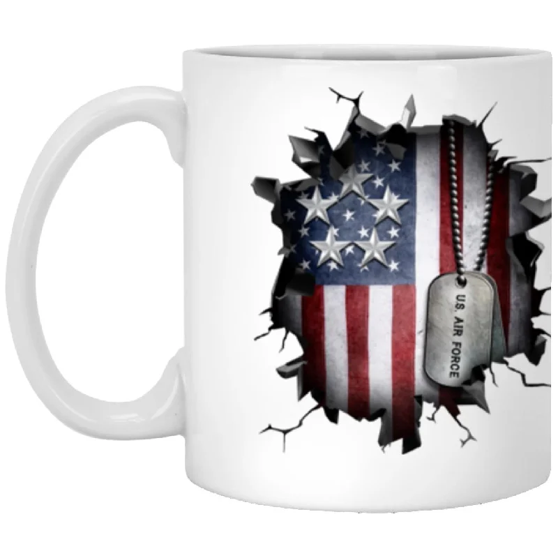 personalized mugs for mom-US Air Force O-10 General of the Air Force GAF O10 General Officer Ranks 3D Break Effect Coffee Mug 11oz - 15oz White Mug