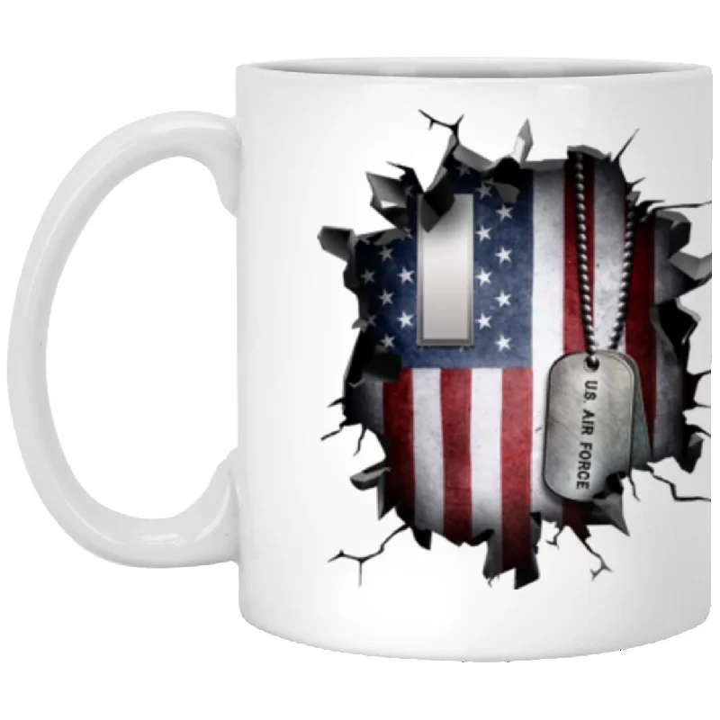 elegant coffee mugs for events-US Air Force O-2 First Lieutenant 1st L O2 Commissioned Officer Ranks 3D Break Effect Coffee Mug 11oz - 15oz White Mug