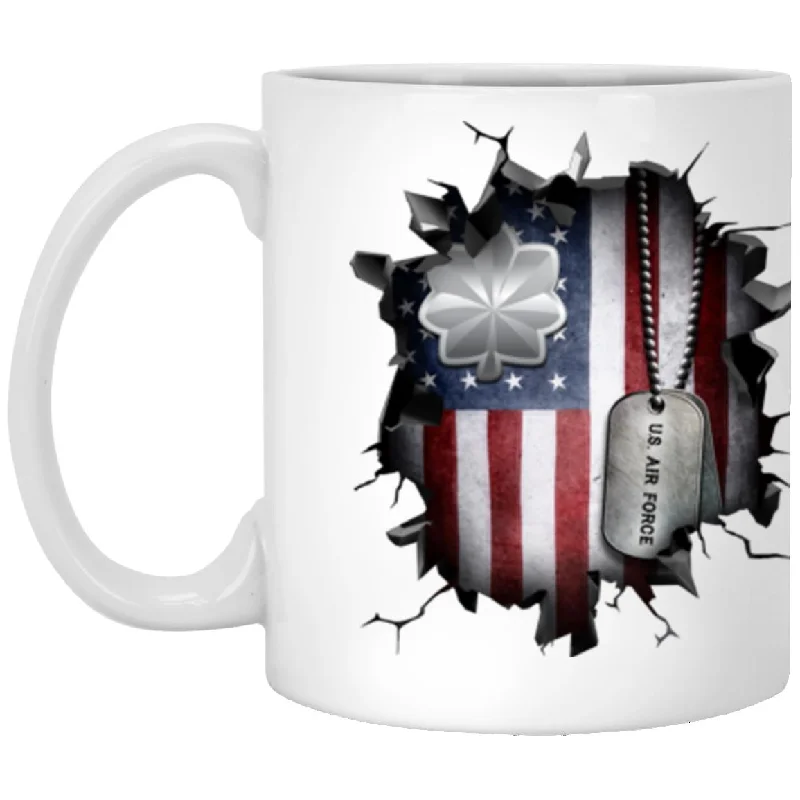 travel mugs for hot and cold drinks-US Air Force O-5 Lieutenant Colonel Lt Co O5 Field Officer Ranks 3D Break Effect Coffee Mug 11oz - 15oz White Mug