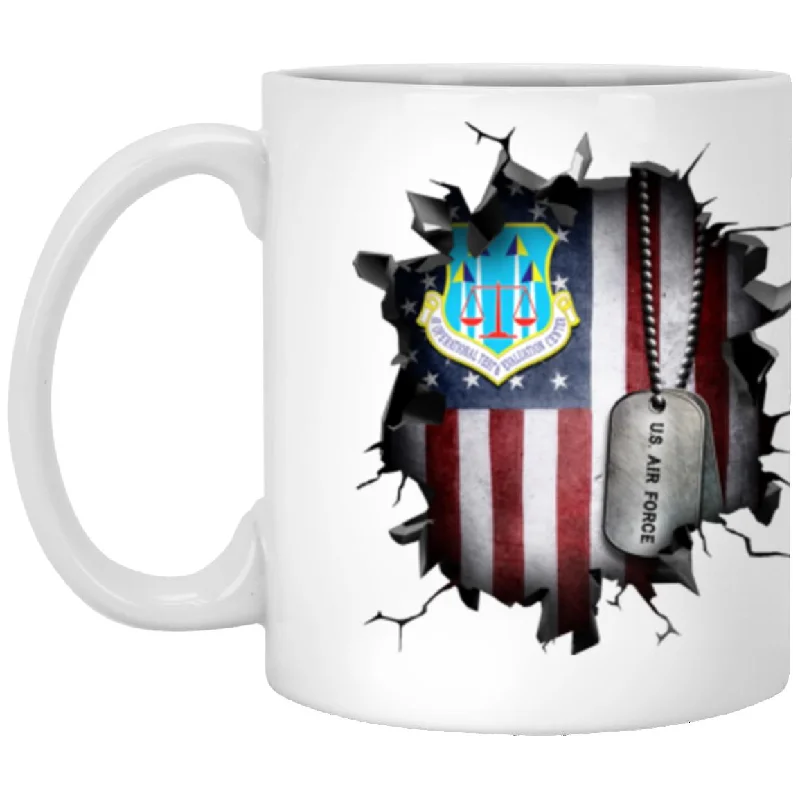 customized coffee cups for events-US Air Force Operational Test and Evaluation Center 3D Break Effect Coffee Mug 11oz - 15oz White Mug