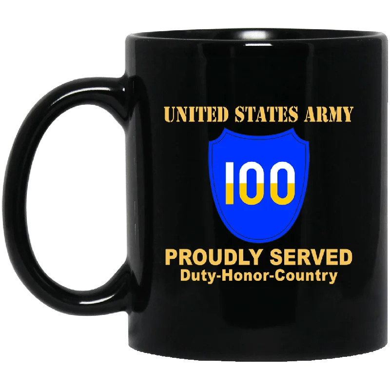 hand-painted mugs for tea lovers-US ARMY 100TH TRAINING DIVISION - 11 oz - 15 oz Black Mug