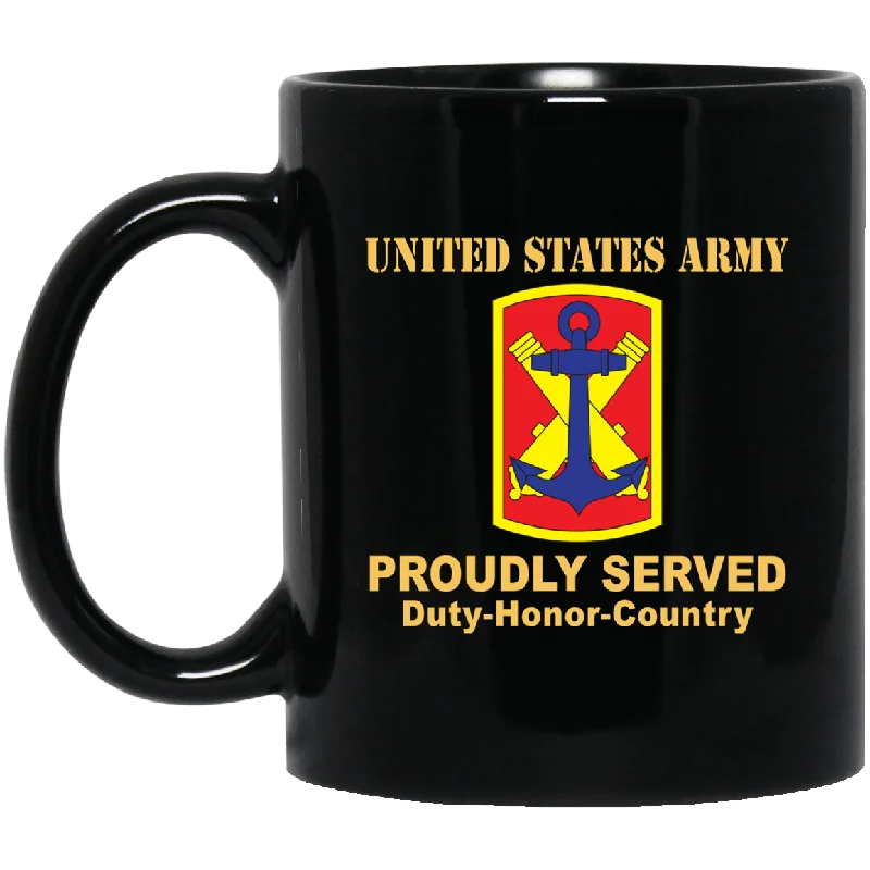 stylish travel mugs for daily use-US ARMY 103 FIELD ARTILLERY BRIGADE- 11 oz - 15 oz Black Mug