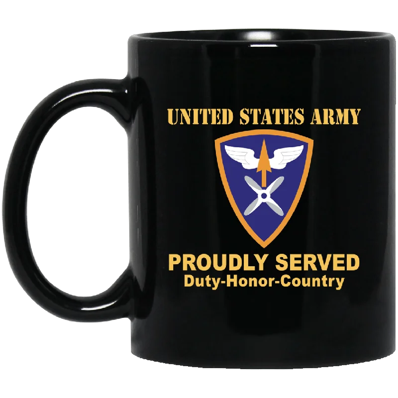 hot beverage mugs for travel-US ARMY 110TH AVIATION BRIGADE- 11 oz - 15 oz Black Mug