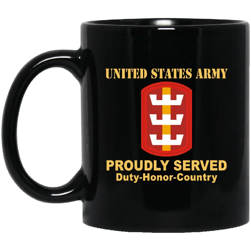 novelty mugs for birthdays-US ARMY 130TH ENGINEER BRIGADE - 11 oz - 15 oz Black Mug