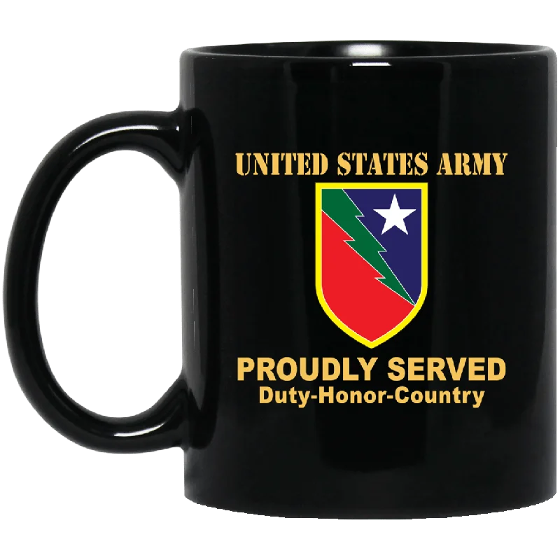 insulated travel mugs for hot drinks-US ARMY 136TH MANEUVER ENHANCEMENT BRIGADE- 11 oz - 15 oz Black Mug