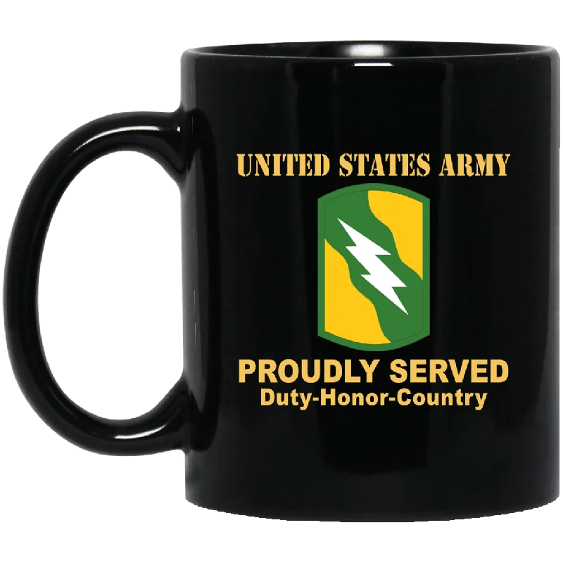 simple coffee mugs for kitchen-US ARMY 155TH ARMORED BRIGADE COMBAT TEAM- 11 oz - 15 oz Black Mug