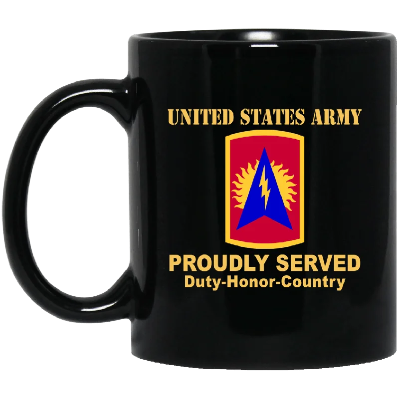 modern coffee mugs with lids-US ARMY 164 AIR DEFENSE ARTILLERY- 11 oz - 15 oz Black Mug