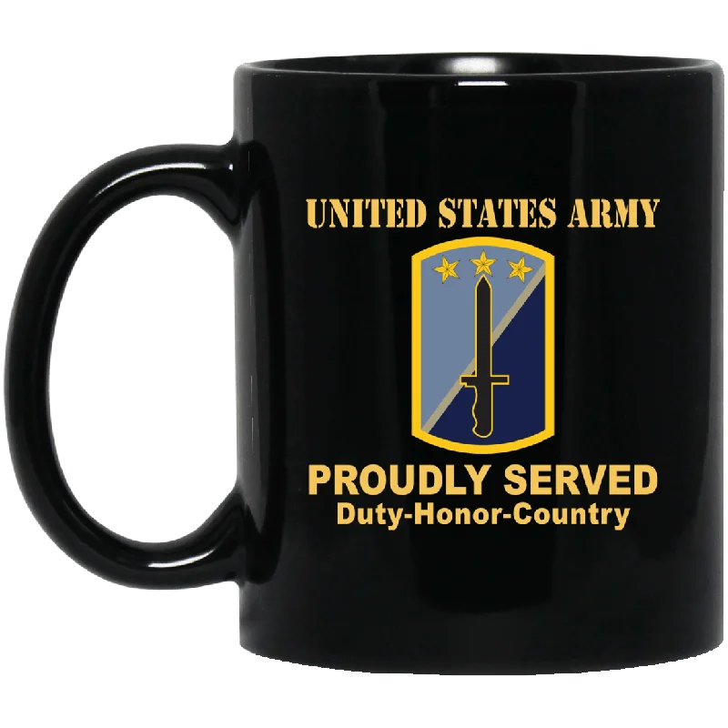 fun shaped mugs for coffee-US ARMY 170TH INFANTRY BRIGADE- 11 oz - 15 oz Black Mug