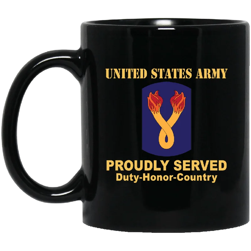 insulated mugs for cold drinks-US ARMY 196TH INFANTRY BRIGADE- 11 oz - 15 oz Black Mug