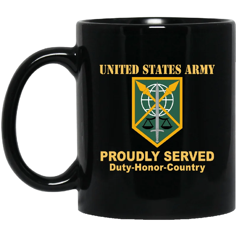 large custom mugs for events-US ARMY 200 MILITARY POLICE BRIGADE- 11 oz - 15 oz Black Mug