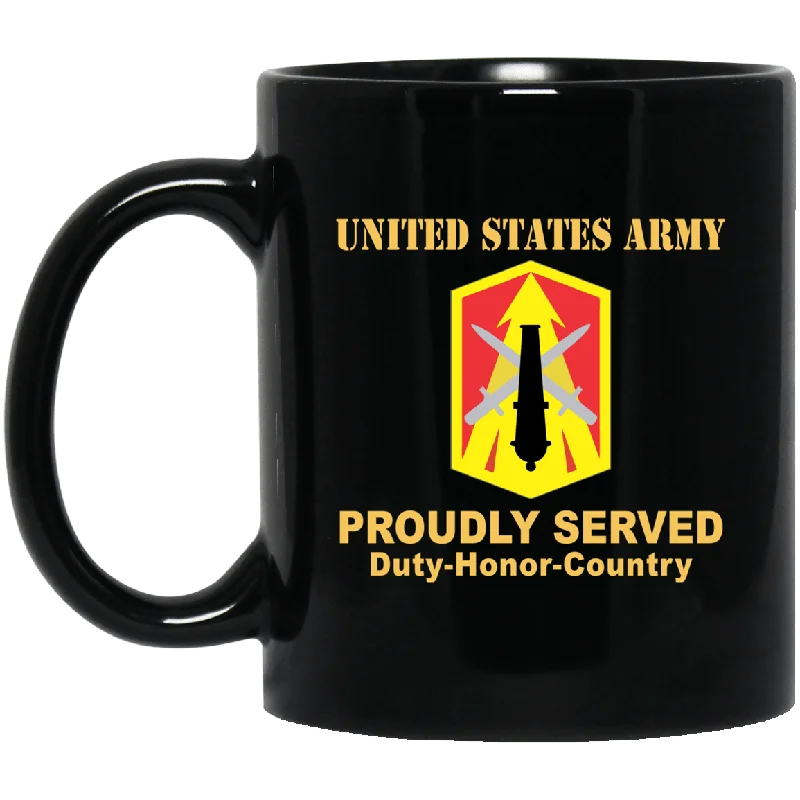 stylish travel mugs for daily use-US ARMY 214TH FIRES BRIGADE - 11 oz - 15 oz Black Mug