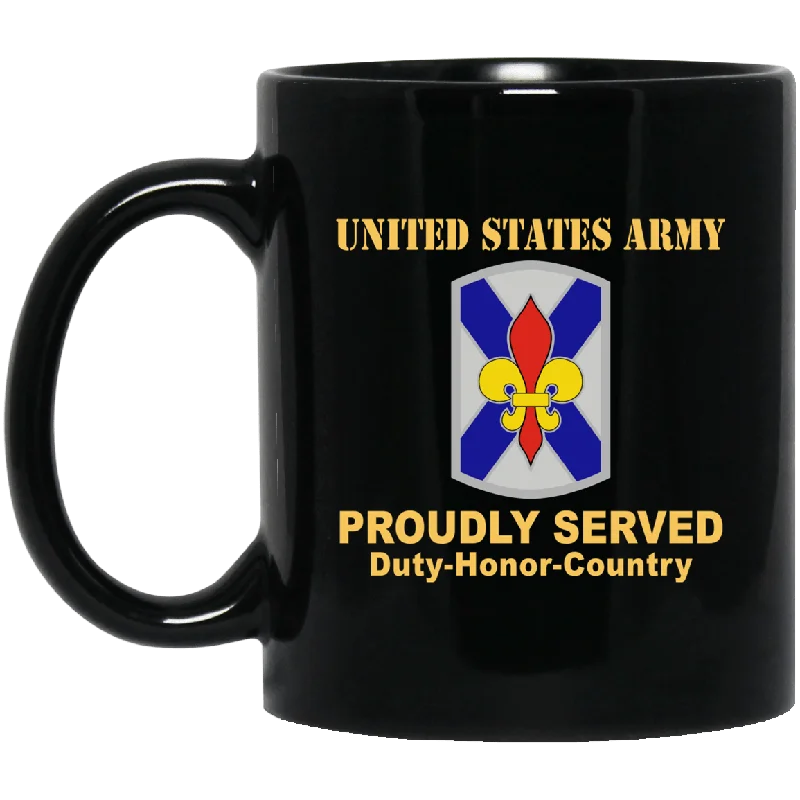 coffee mugs with lid and straw-US ARMY 256TH INFANTRY BRIGADE COMBAT TEAM-01- 11 oz - 15 oz Black Mug