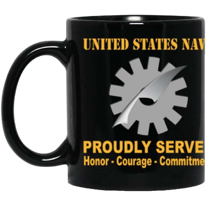 cute coffee mugs for morning routines-US Navy Navy Data Processing Technician Navy DP Proudly Served Core Values 11 oz. Black Mug