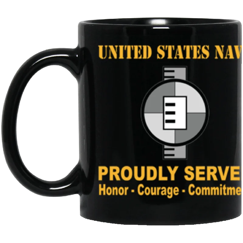 lightweight mugs for travel-US Navy Navy Engineering Aide Navy EA Proudly Served Core Values 11 oz. Black Mug