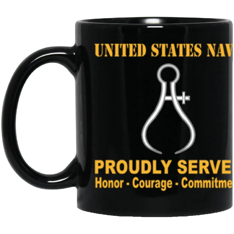 funny mugs for coworkers birthday-US Navy Navy Instrumentman Navy IM Proudly Served Core Values 11 oz. Black Mug