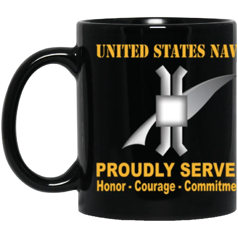 personalized ceramic coffee mugs-US Navy Navy Legalman Navy LN Proudly Served Core Values 11 oz. Black Mug