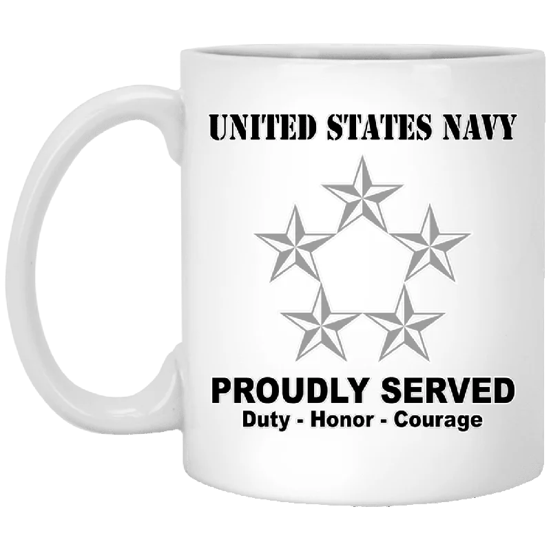 customized coffee cups for events-US Navy O-11 Fleet Admiral O11 FADM Flag Officer Ranks T shirt White Coffee Mug - Stainless Travel Mug