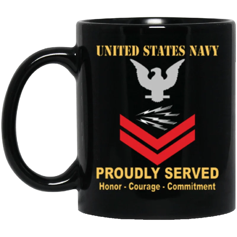 creative coffee mugs-US Navy RM E-5 11 oz. Black Mug