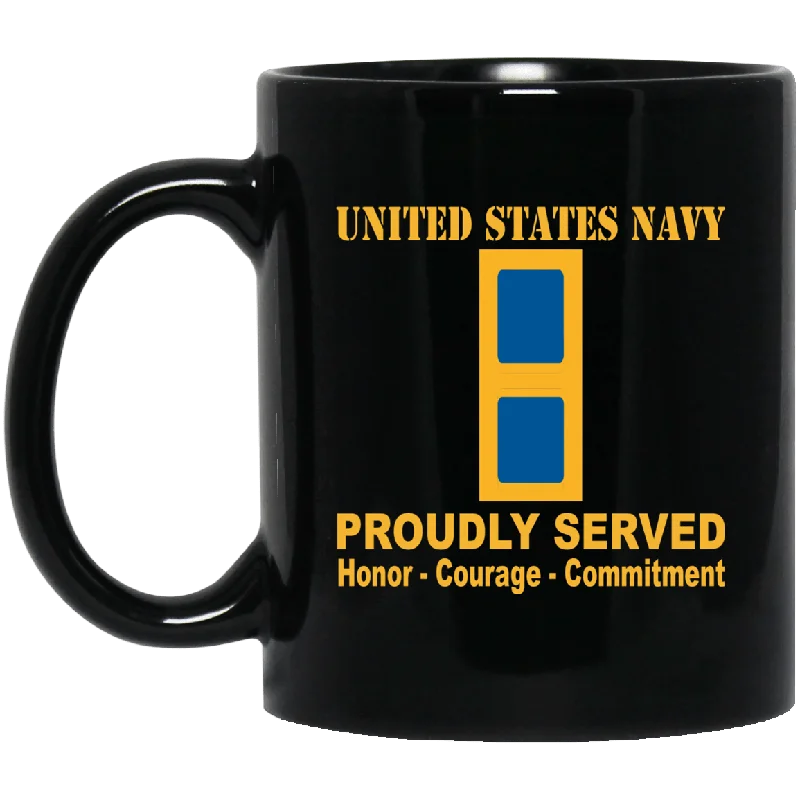 trendy coffee mugs for 2025-US Navy W-1 Warrant Officer W1 WO1 Black Mug 11 oz - 15 oz