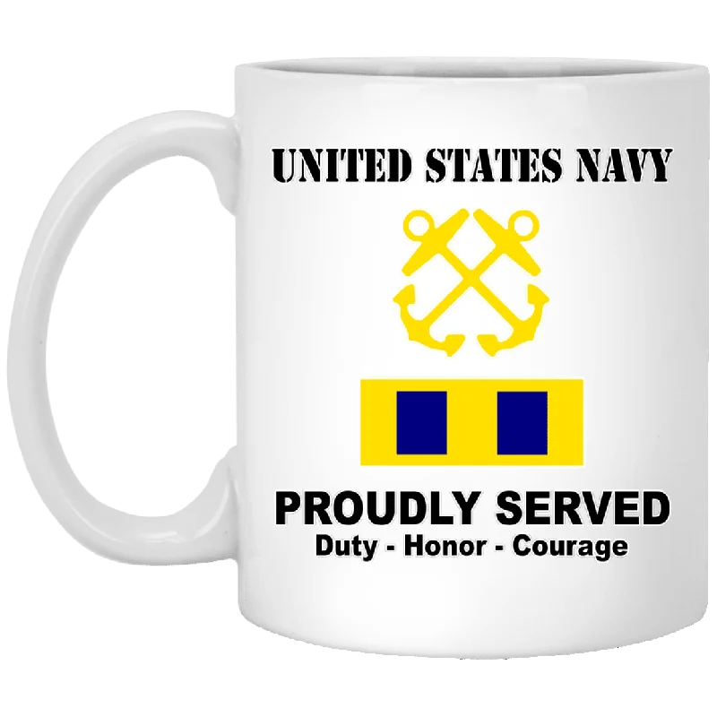 best mugs for home office-US Navy W-3 Chief Warrant Officer 3 W3 CW3 Warrant Officer Ranks Tshirt White Coffee Mug - Stainless Travel Mug