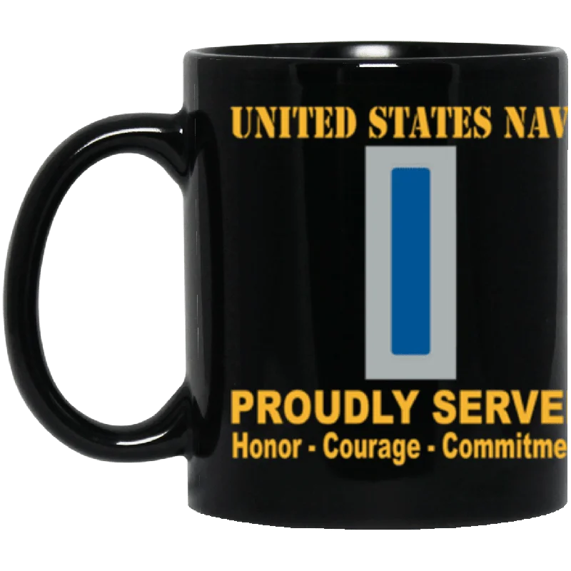 unique coffee cups for home-US Navy W-5 Chief Warrant Officer 5 W5 CW5 Warrant Officer Core Values 11 oz. Black Mug