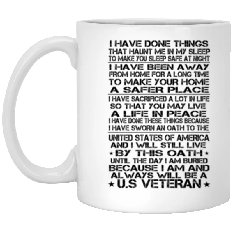 funny mugs with sayings-US Veteran 11 oz. White Mug