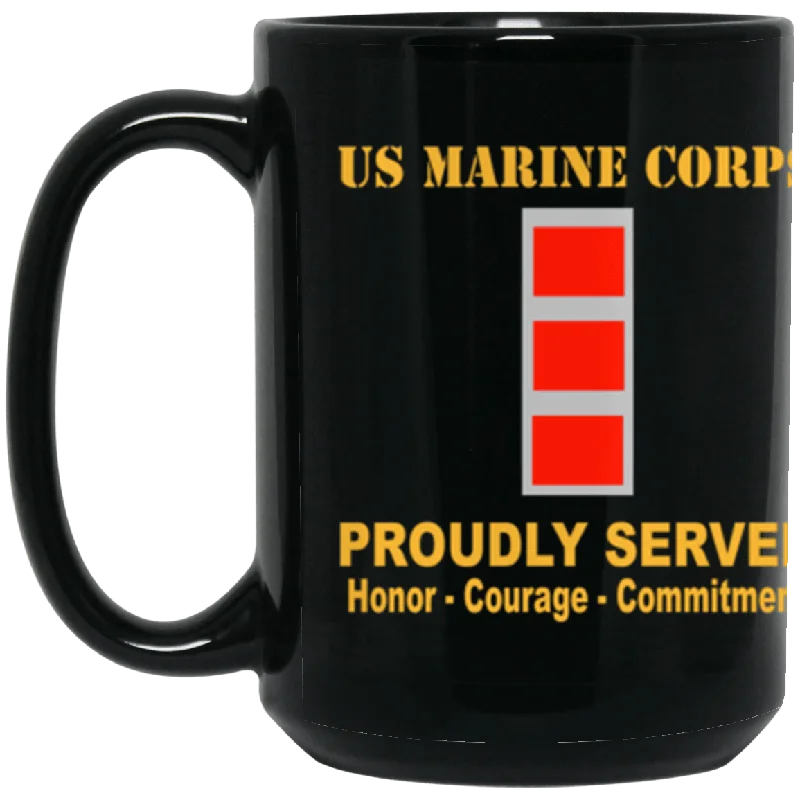 mugs for coffee lovers with funny quotes-US Marine Corps W-4 Chief Warrant Officer 4 CW4 CW4 Warrant Officer Ranks Proudly Served Core Values 15 oz. Black Mug