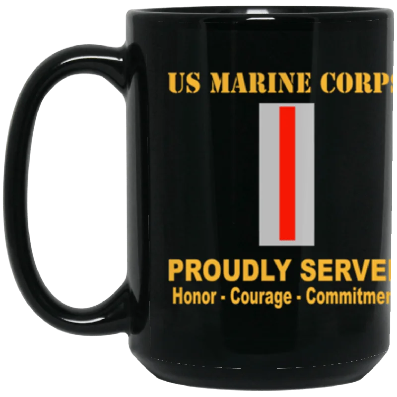 quirky mugs for family gatherings-US Marine Corps W-5 Chief Warrant Officer 5 CW5 CW5 Warrant Officer Ranks Proudly Served Core Values 15 oz. Black Mug