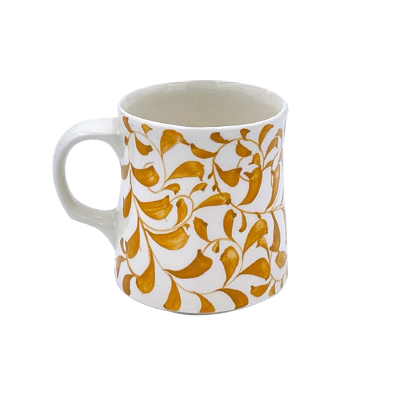 eco-friendly travel coffee mugs-Yellow Scroll Mug