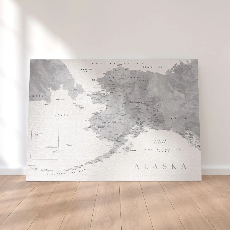 modern pop art canvas prints-Alaska Map 2