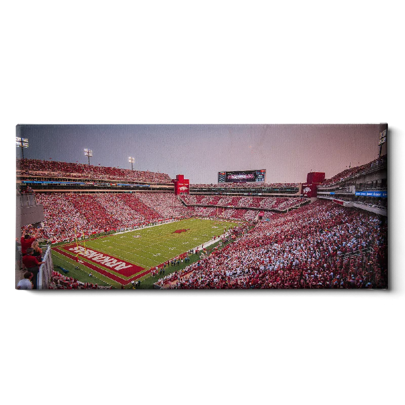 abstract modern art prints-Arkansas Razorbacks - Touchdown Arkansas Stripe Out Panoramic