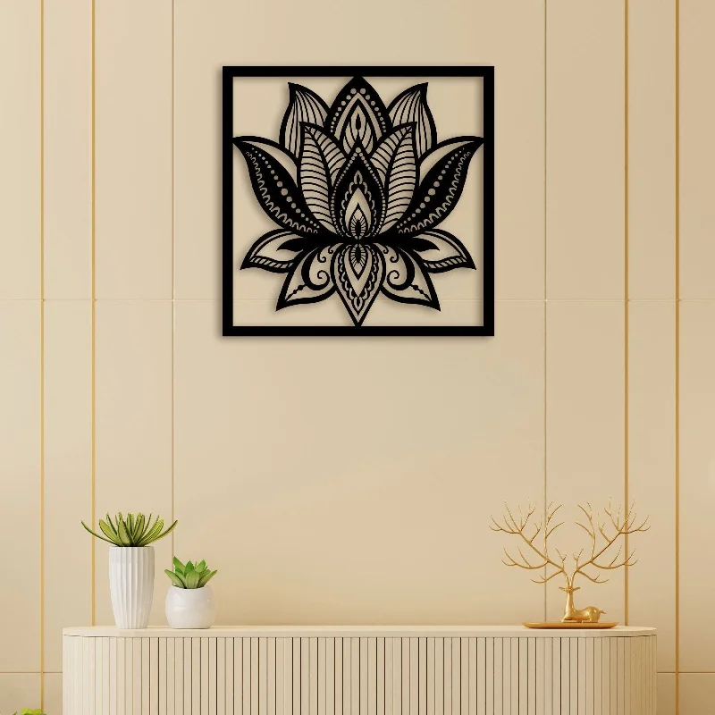 vibrant landscape canvas art-Attractive Lotus Metal Wall Art