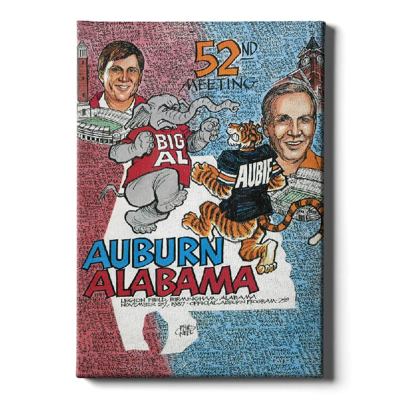 colorful retro wall art-Auburn Tigers - Auburn vs Alabama 52nd Meeting Official Program Cover 11.27.87