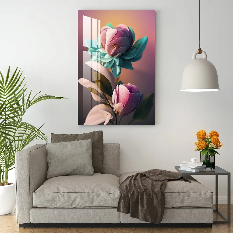 canvas art for living room wall-Beautiful Pink Rose Acrylic Wall Art