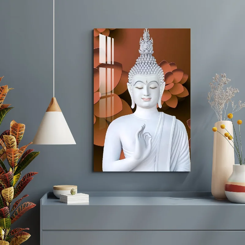 colorful modern wall decor-Buddha in White Acrylic Wall Art