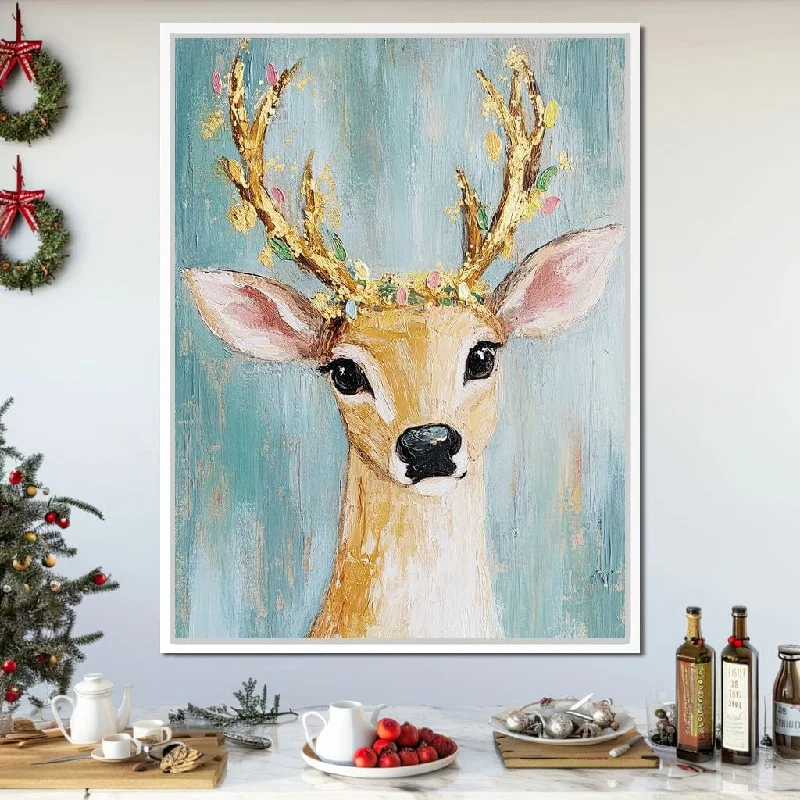 vintage pop art posters-Christmas Fawn