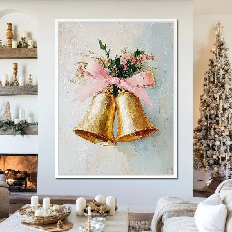 modern art wall decor for bedroom-Christmas Golden Bells