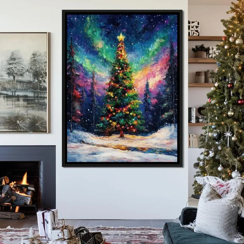 home decor wall art-Christmas Pine Under Stars