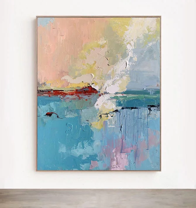 contemporary abstract art prints-Sunny Blast - Contemporary Abstract Landscape Painting on Canvas