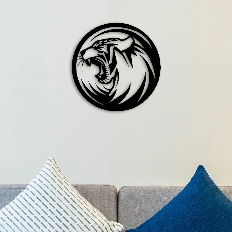 digital prints of nature scenes-Danger Tiger Face Metal Wall Art