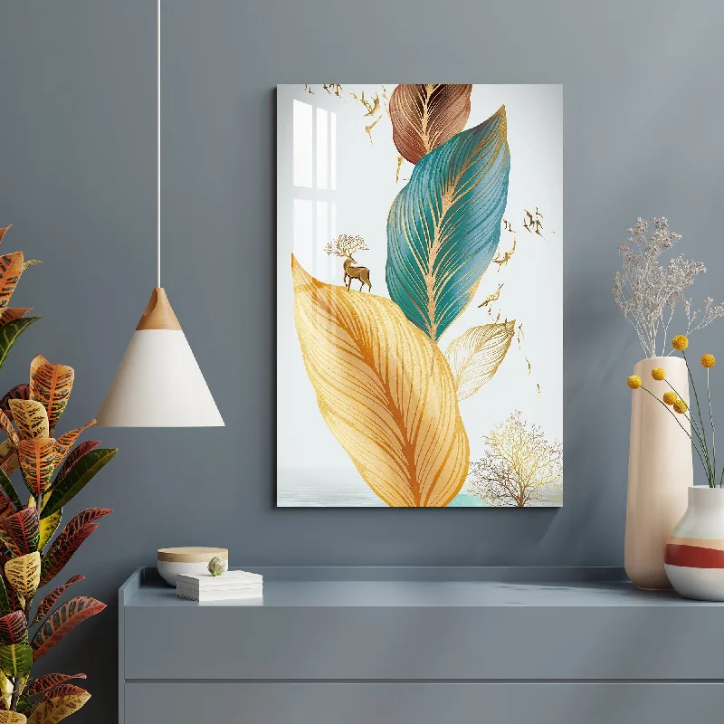 geometric art for living room-Delightful Feathers Acrylic Wall Art