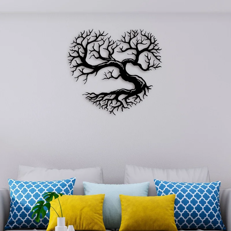 large wall art for office-Dried Tree Metal Wall Art