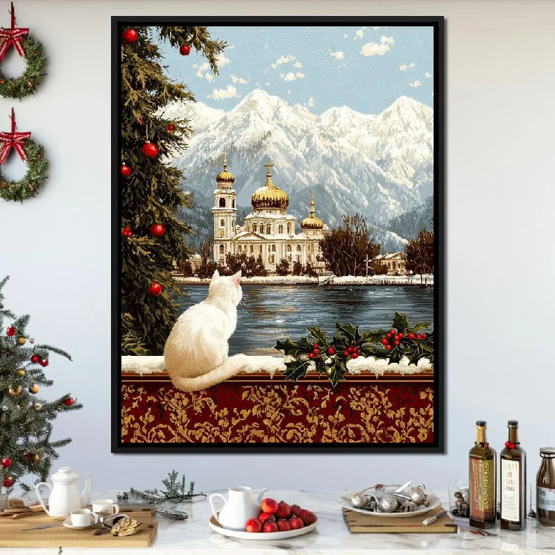 black and white canvas prints-Eastern Orthodox Church Cat Christmas