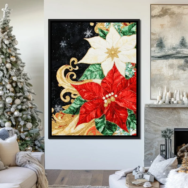 painted landscape wall decor-Festive Holidays Floral Burst