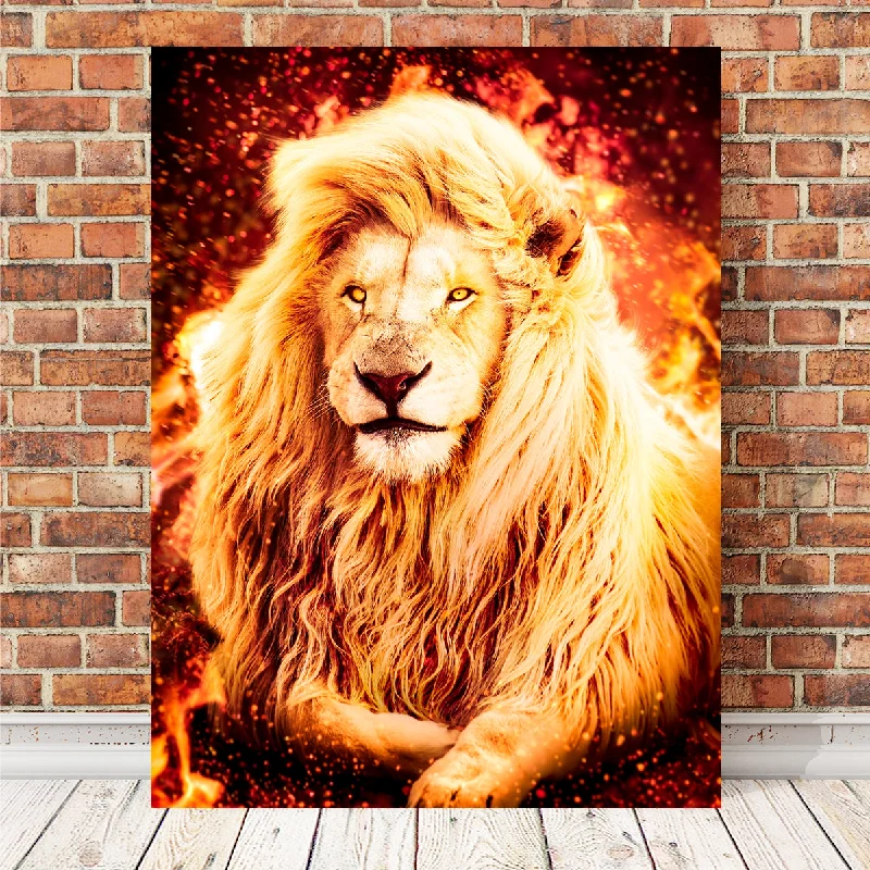 urban landscape wall art-Fire Lion