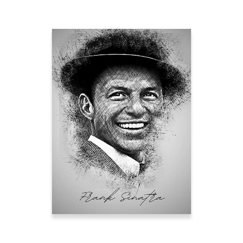 vintage wall art for bedroom-Frank Sinatra Sketch