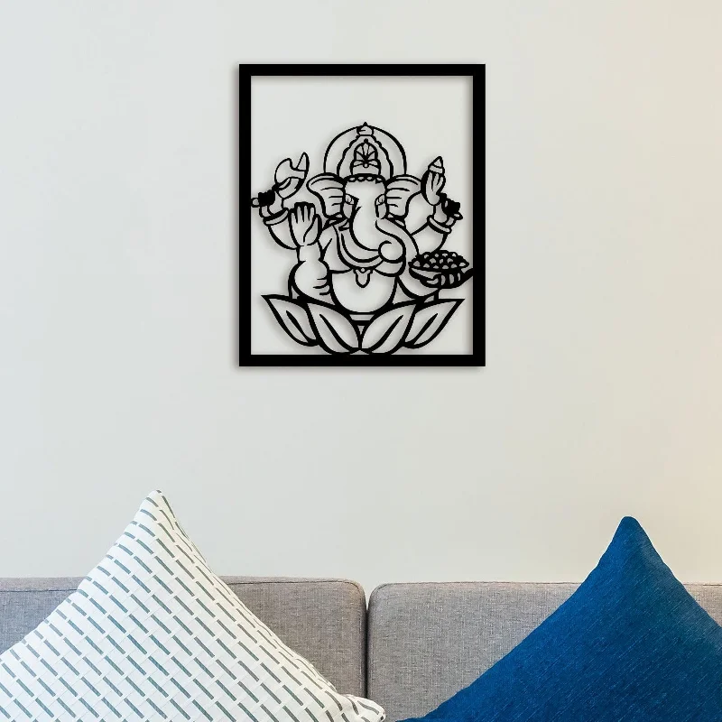 modern wall art set-Ganesha Lord Metal Wall Art