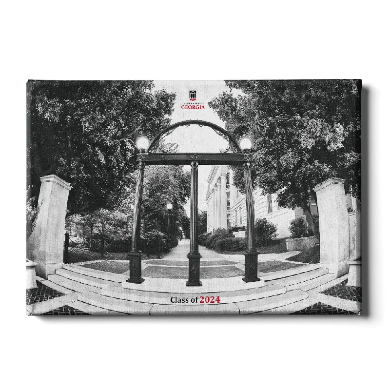 modern framed art for office-Georgia Bulldogs - Arch B&W Class of 2024