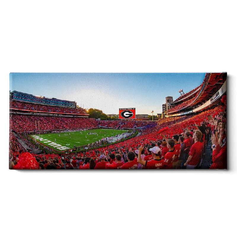 botanical canvas paintings-Georgia Bulldogs - Gooooo Georgia Panoramic