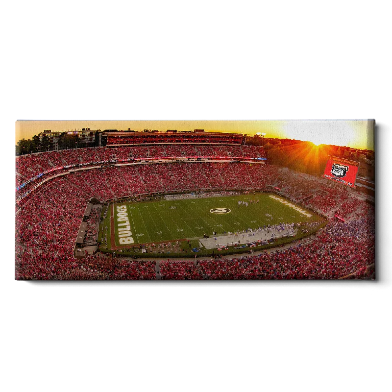 colorful animal wall art-Georgia Bulldogs - Sanford Stadium Sunset Panoramic